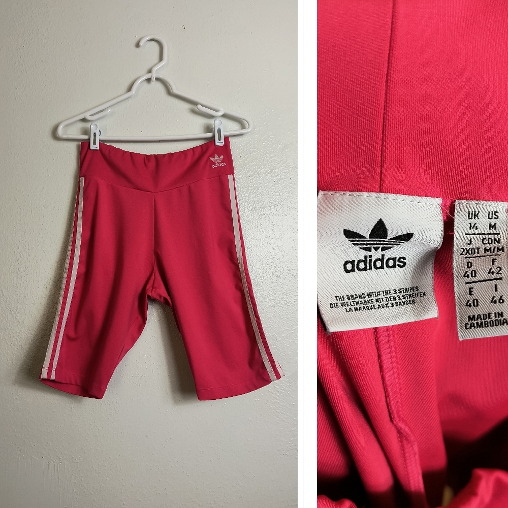 Adidas Classic 3 Stripes High- Waisted Short Thigh Biker Short
